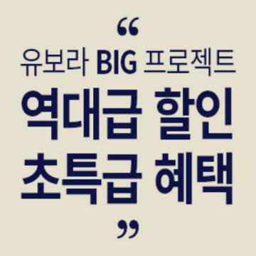 유보라 BIG 프로젝트 "역대급 할인 초득급 혜택"